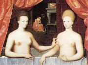 Gabrielle d'Estrees and One of he Sisters in the Bath School of Fontainebleau